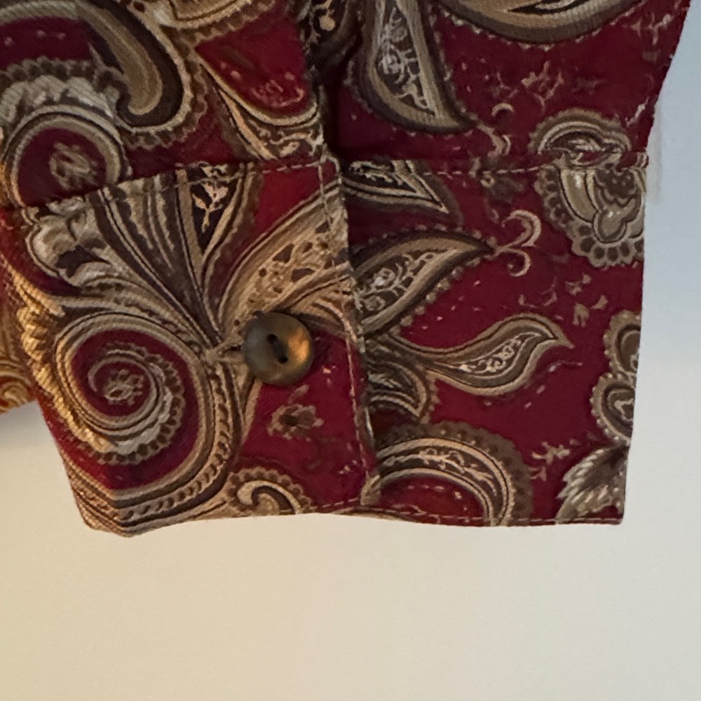 Silk and Wool Paisley Print Women's Blouse - Picture 2 of 5